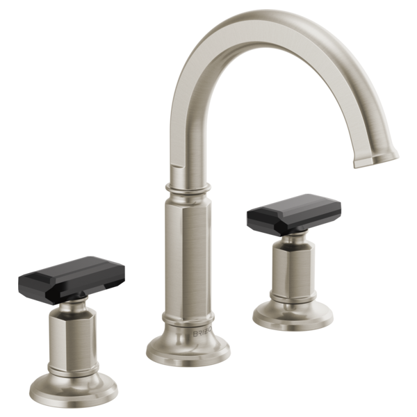 Brizo 65376LF Lavatory Faucet with Arc Spout W/ Black Crystal Knob Handle Kit 2