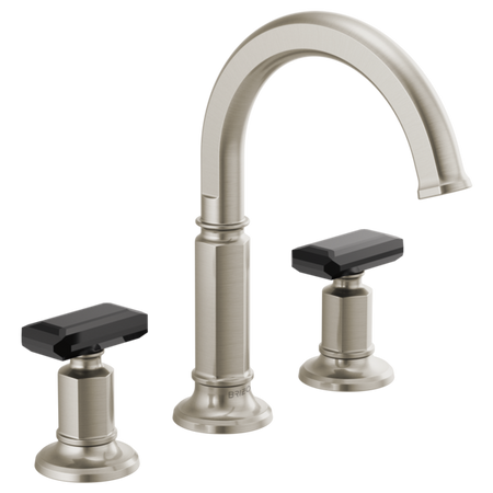 Brizo 65376LF Lavatory Faucet with Arc Spout W/ Black Crystal Knob Handle Kit 2