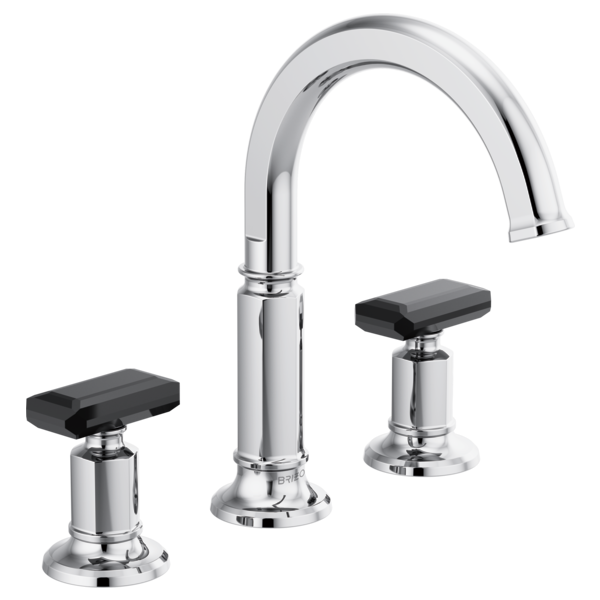 Brizo 65376LF Lavatory Faucet with Arc Spout W/ Black Crystal Knob Handle Kit 3