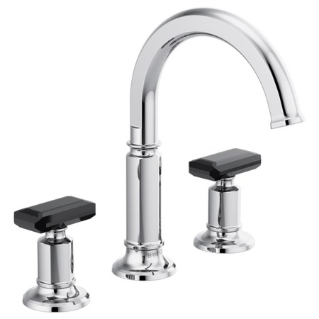 Brizo 65376LF Lavatory Faucet with Arc Spout W/ Black Crystal Knob Handle Kit 3