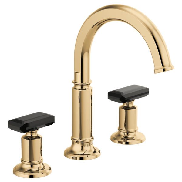 Brizo 65376LF Lavatory Faucet with Arc Spout W/ Black Crystal Knob Handle Kit 4