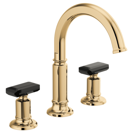 Brizo 65376LF Lavatory Faucet with Arc Spout W/ Black Crystal Knob Handle Kit 4