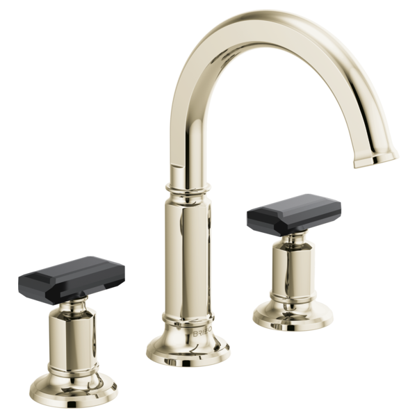 Brizo 65376LF Lavatory Faucet with Arc Spout W/ Black Crystal Knob Handle Kit 5