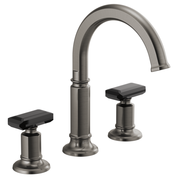 Brizo 65376LF Lavatory Faucet with Arc Spout W/ Black Crystal Knob Handle Kit 6