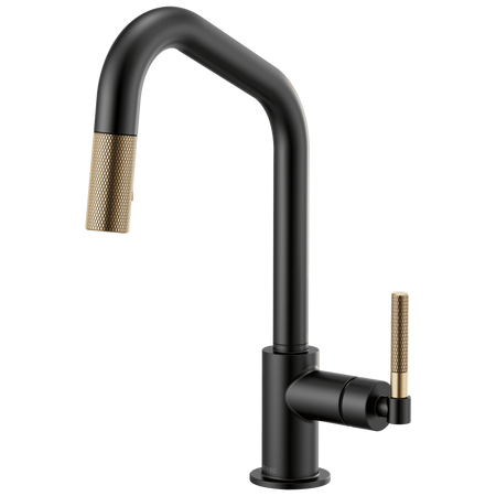 Brizo 63063LF-BLGL Pull-Down Kitchen Faucet, Black & Luxe Gold
