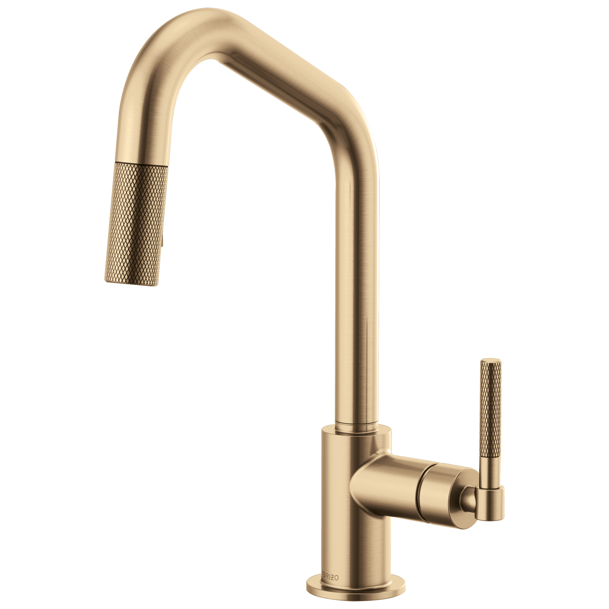 Brizo Pull-Down Faucet with Angled Spout and Knurled Handle 2