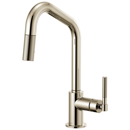 Brizo Pull-Down Faucet with Angled Spout and Knurled Handle 4