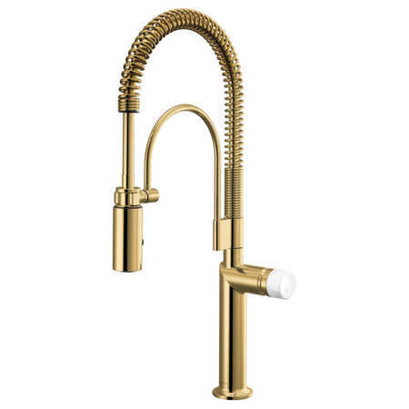 Semi-Professional Kitchen Faucet W/ White Marble Knob Handle Kit 4