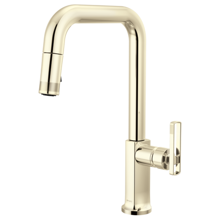 Brizo 63007LF-BNXLHP-L Kitchen Faucet with Pull-Down Spray W/ Faucet Knob Handle Kit 5