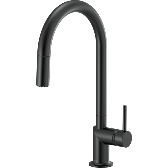 Brizo 63075LF single handle bathroom faucet with metal lever handle, stainless steel finish, modern design for bathroom sink.