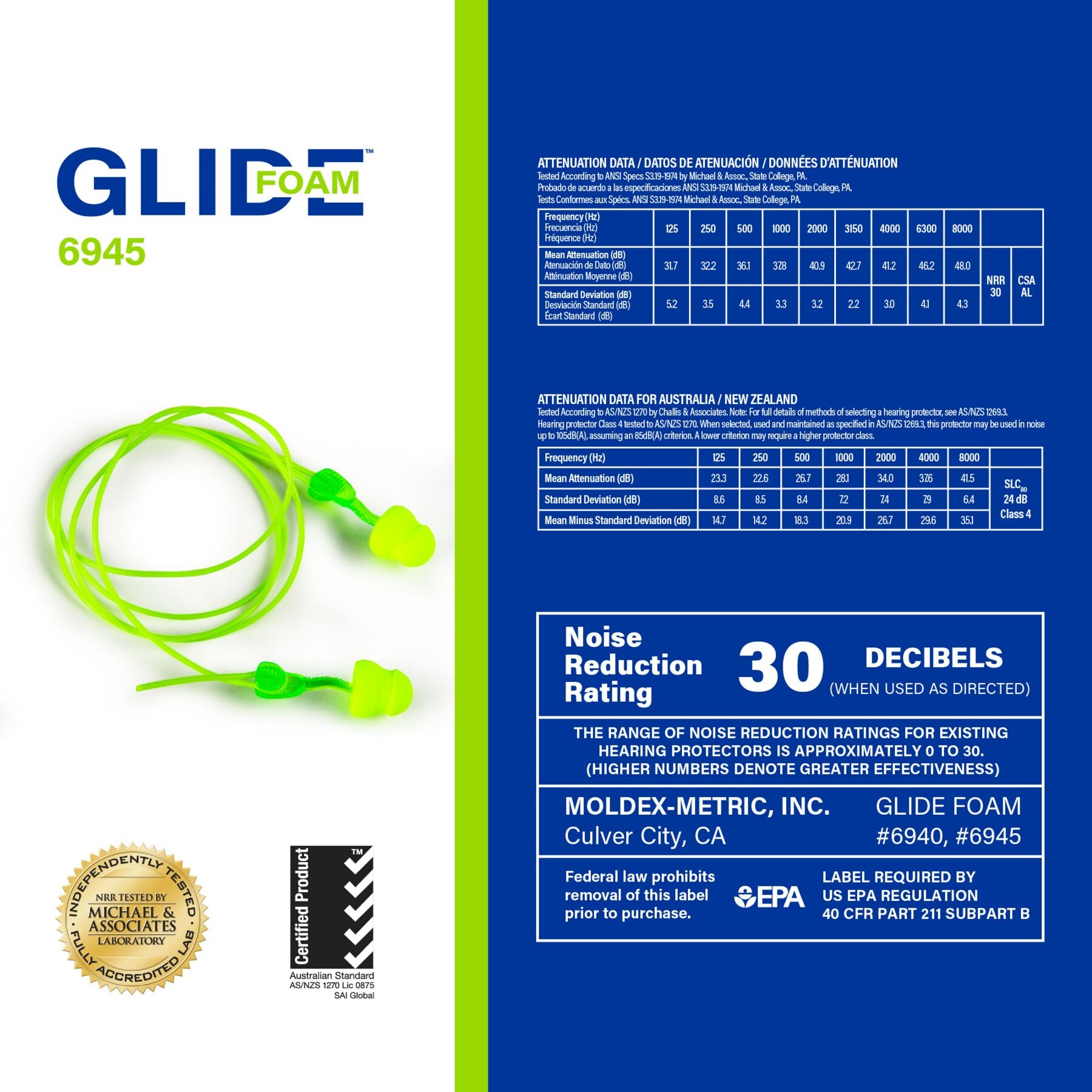 Moldex w/cord Glide Ear plugs 4