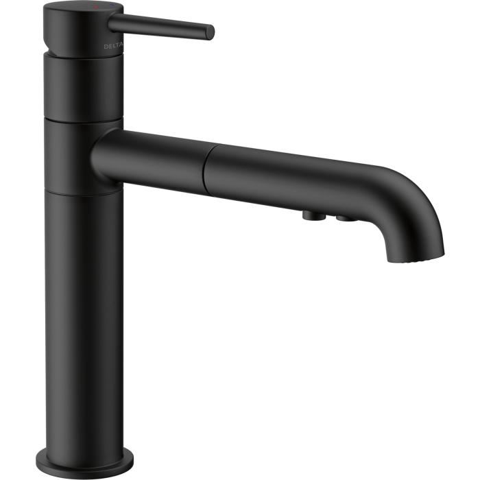 Delta 4159-BL-DST Pull-Out Kitchen Faucet – Matte Black Finish 1