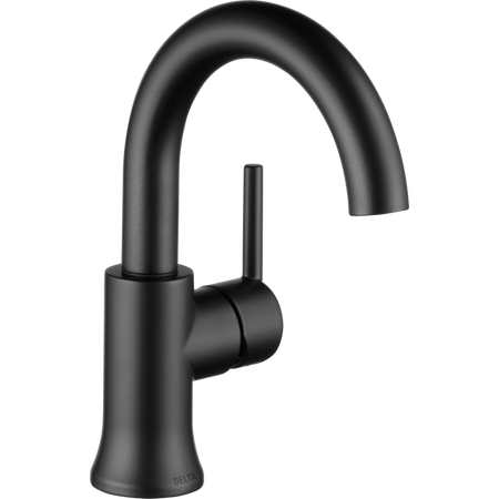 Delta 559HA Series kitchen faucet in matte black, champagne bronze, and stainless steel with modern design and single-handle operation.