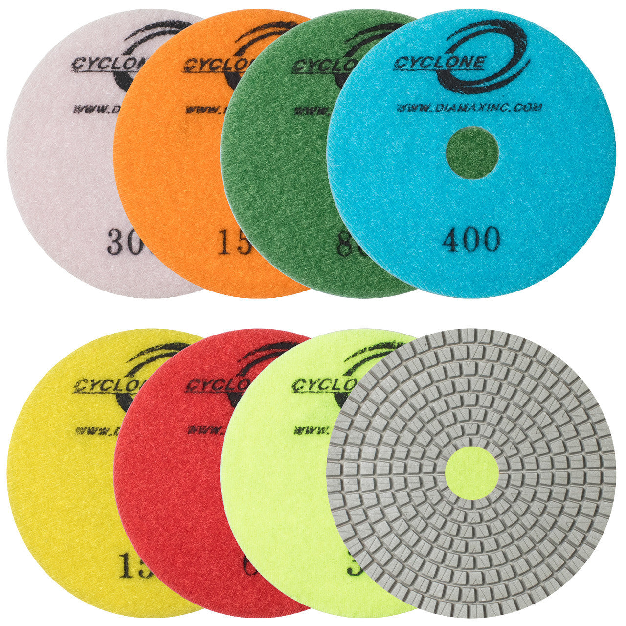 Diamax-4" Cyclone ES White Resin Pad 50 grit Diamax
