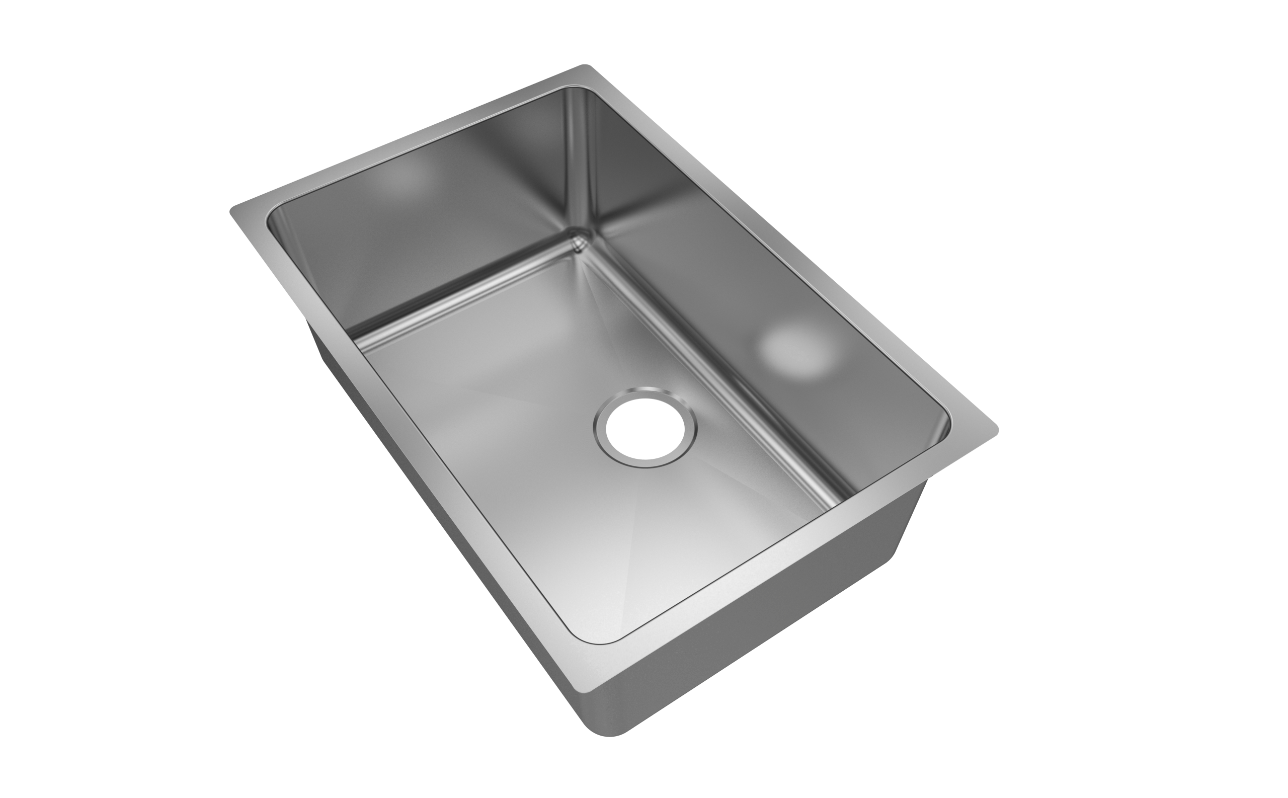 Jade Amber 18-gauge single bowl undermount kitchen sink with radial corners, 27x18x9 inches, stainless steel finish.