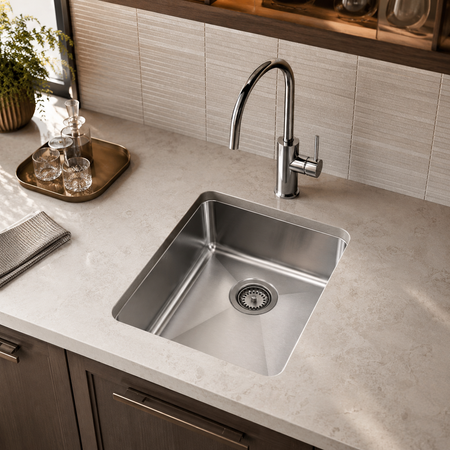Jade- Emerald  18 Gauge Single Bowl Undermount Bar Sink, Radial Corners, 16x18x9 6