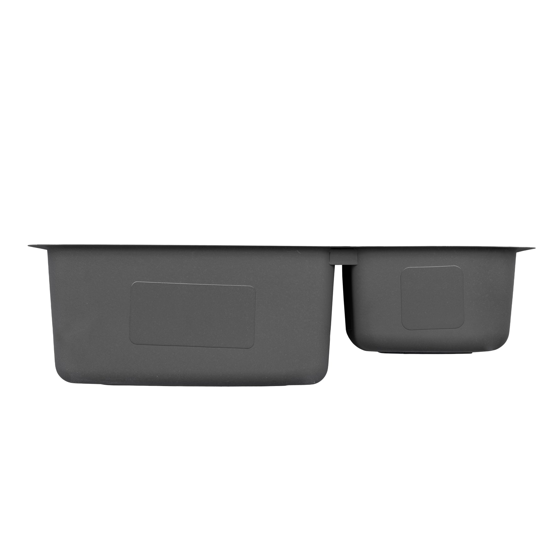 Jade- Onyx 18 Gauge 6040 Reversible Undermount Kitchen Sink, Radial Corners, 32x18x9/7 7