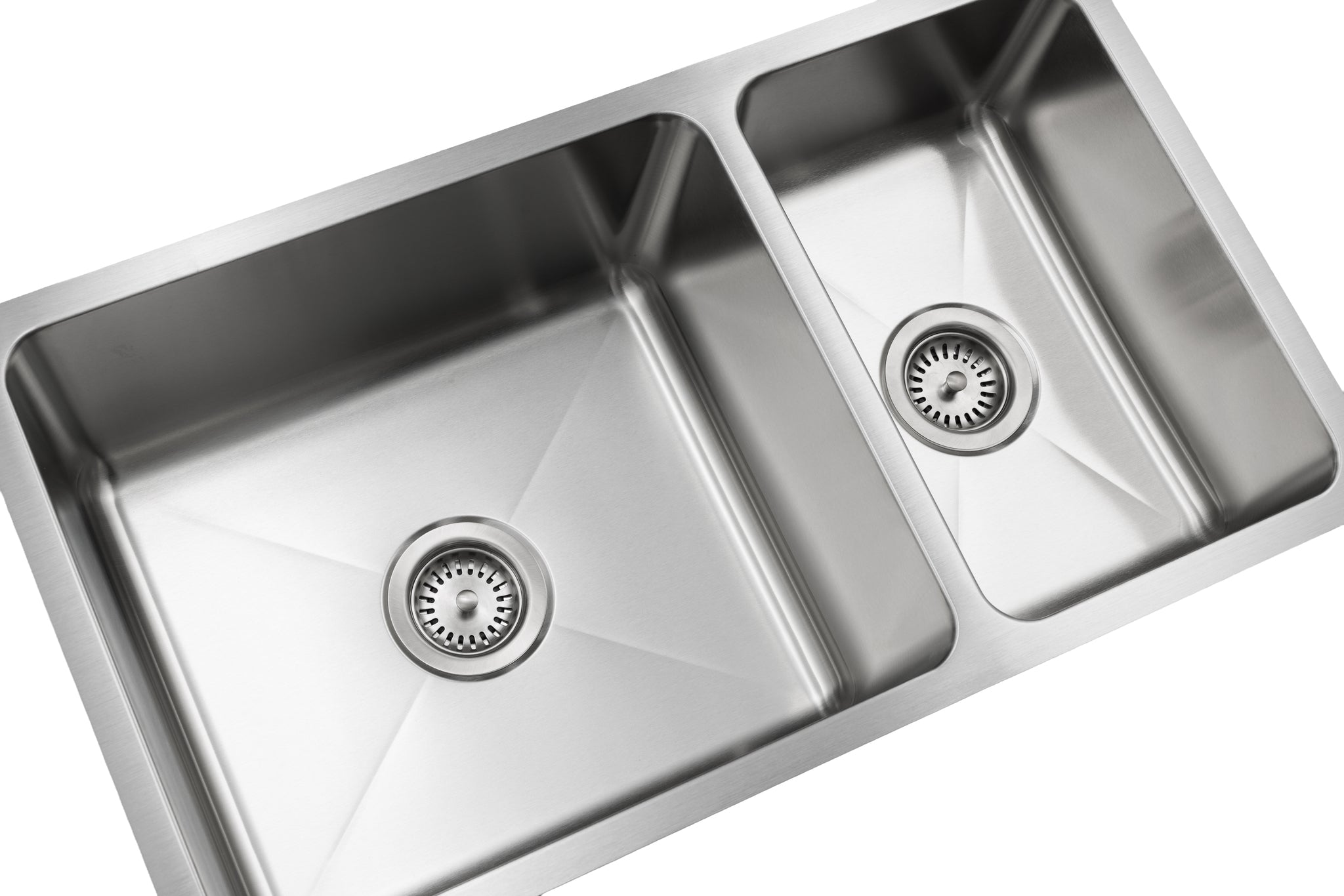 Jade- Onyx 18 Gauge 6040 Reversible Undermount Kitchen Sink, Radial Corners, 32x18x9/7 4