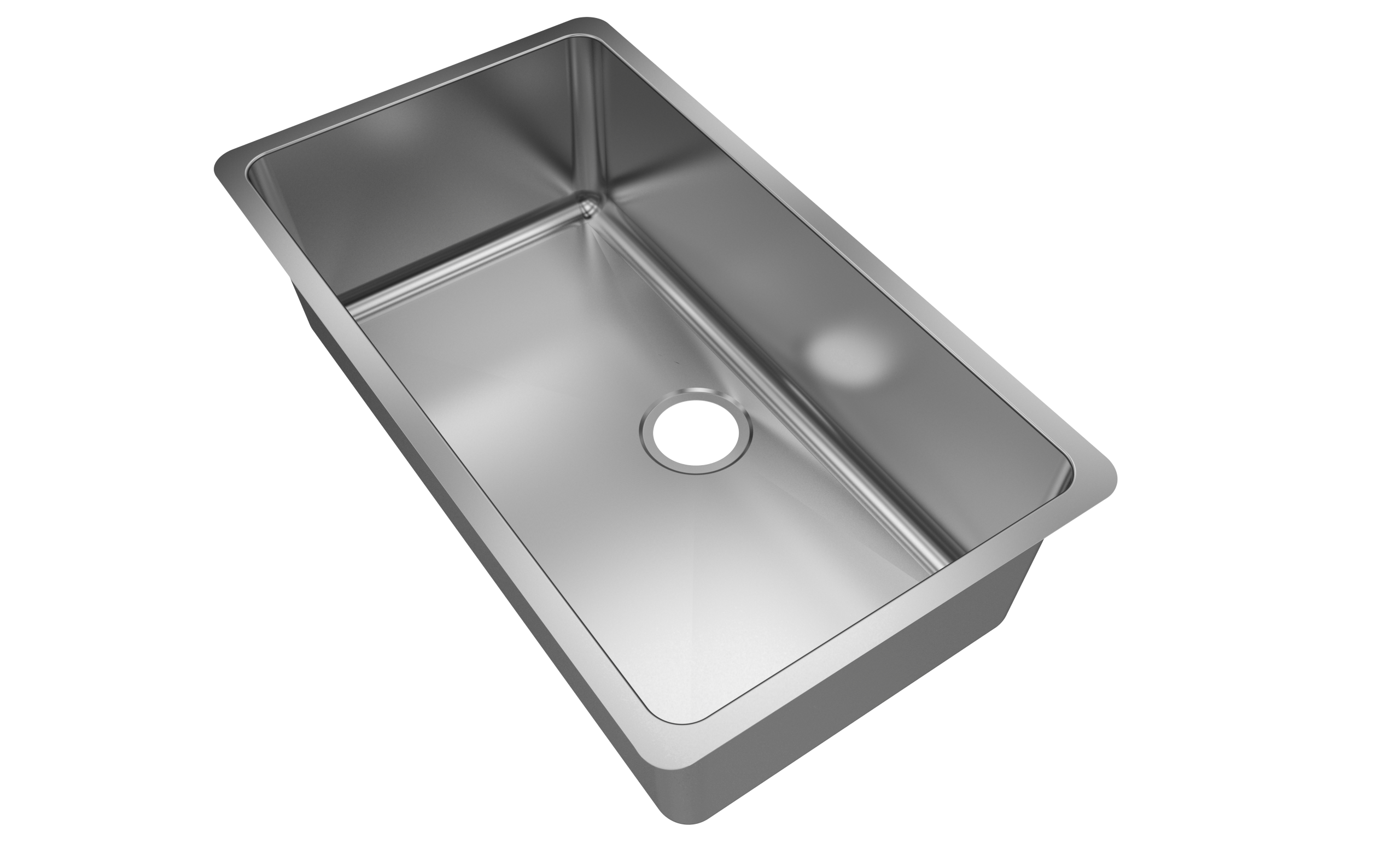 Jade-Opal 18 Gauge Single Bowl Undermount Kitchen Sink, Radial Corners, 32x18x9 9