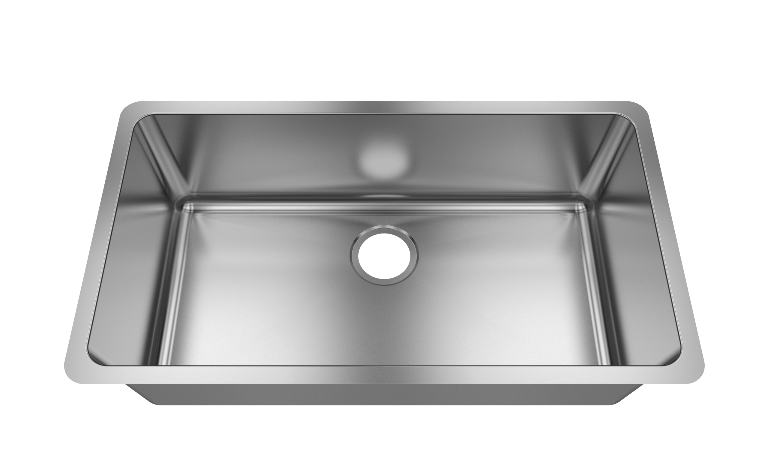 Jade-Opal 18 Gauge Single Bowl Undermount Kitchen Sink, Radial Corners, 32x18x9 8