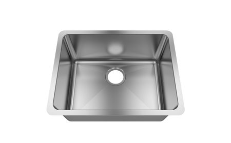 Jade-1Ruby 8 Gauge Single Bowl Undermount Bar Sink, Radial Corners, 23x18x9 4