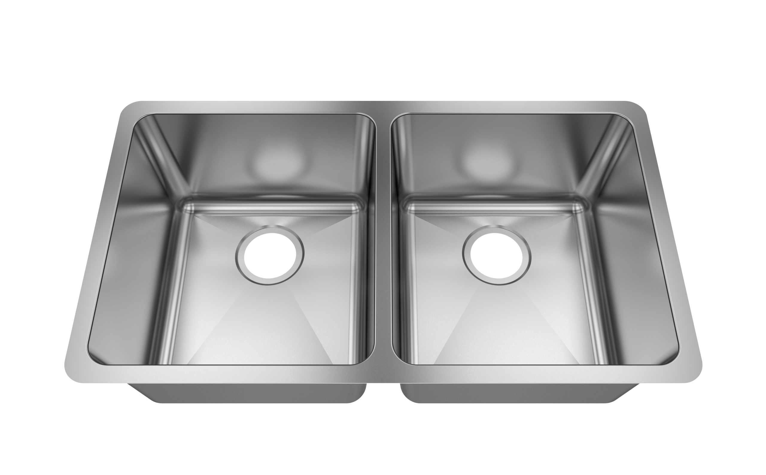 Jade-Topaz 18 Gauge 5050 Undermount Kitchen Sink, Radial Corners, 32x18x9/9 4