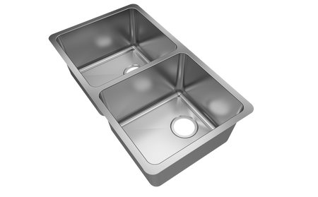Jade-Topaz 18 Gauge 5050 Undermount Kitchen Sink, Radial Corners, 32x18x9/9 3