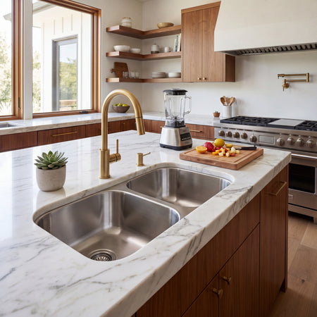 Liberty- Houston 18 Gauge 5050 Undermount Kitchen Sink, Radial Corners, 32x18x9 6 7