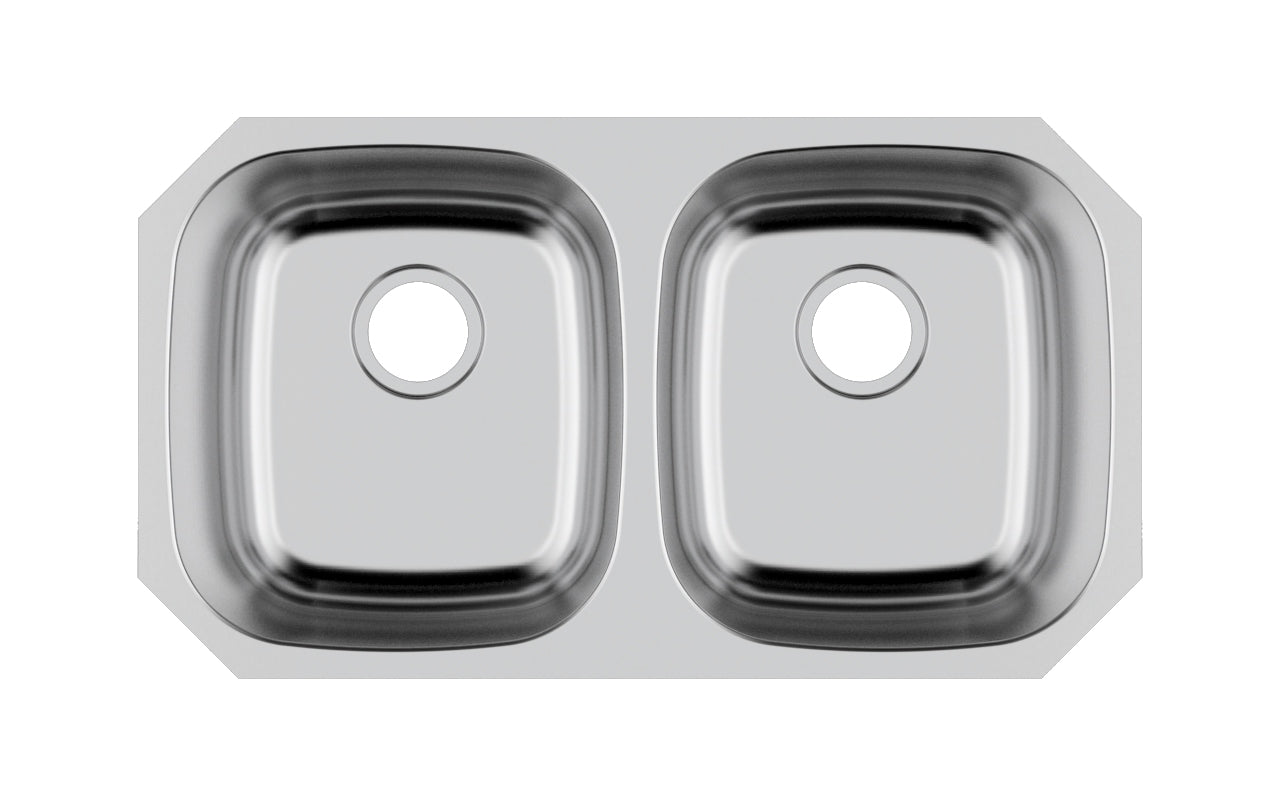 Liberty-Houston ADA 18 Gauge 5050 Undermount Kitchen Sink ADA, Radial Corners, 32x18x6 5