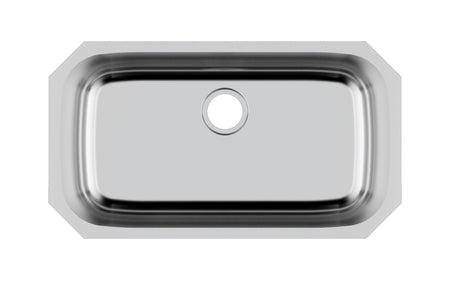Liberty- Miami 18 Gauge Single Bowl Undermount Kitchen Sink, Radial Corners, 32x18x9 4