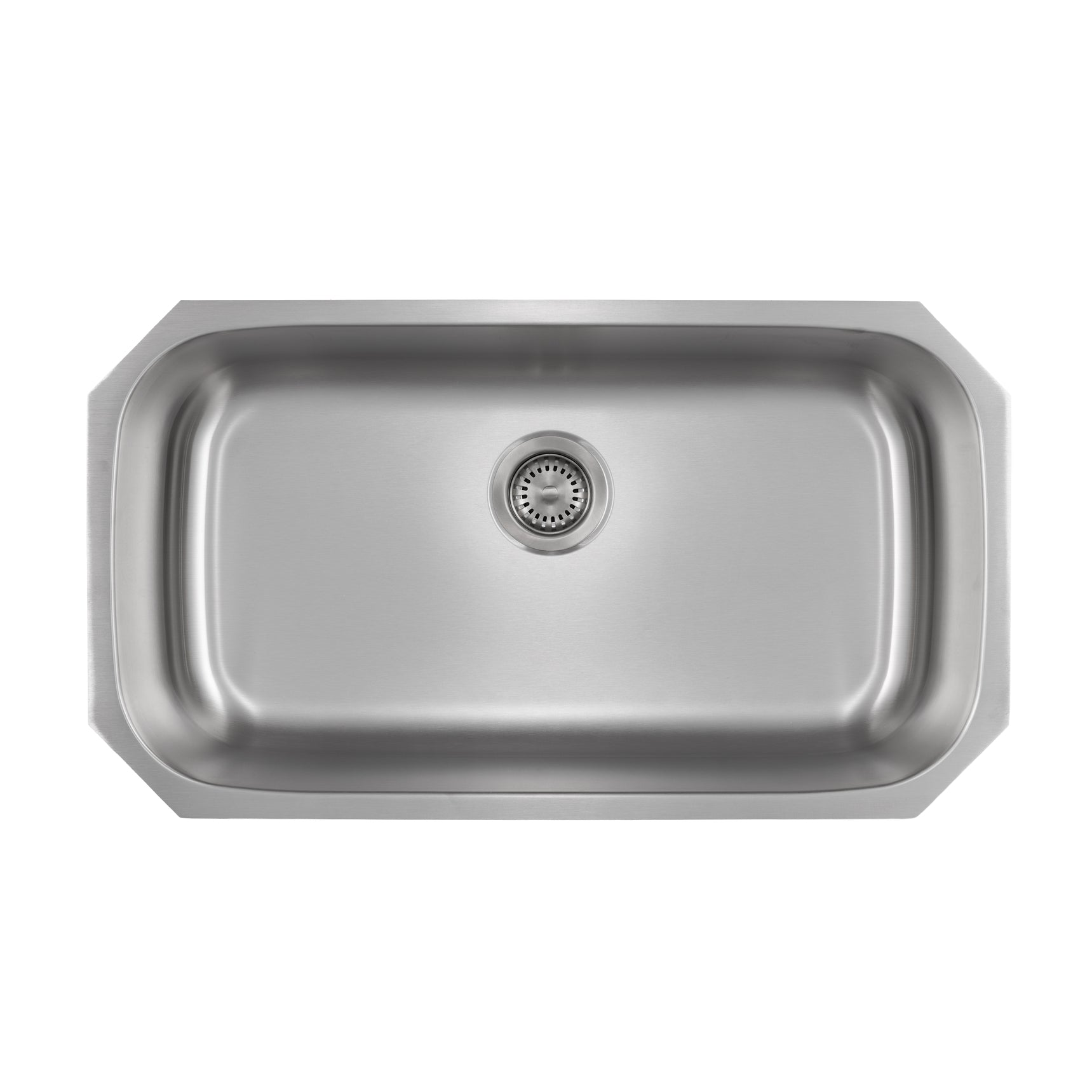 Liberty- Miami 18 Gauge Single Bowl Undermount Kitchen Sink, Radial Corners, 32x18x9 1