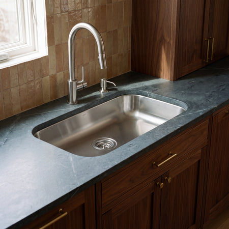 Liberty- Miami ADA 18 Gauge Single Bowl Undermount Kitchen Sink ADA, Radial Corners, 32x18x6 6