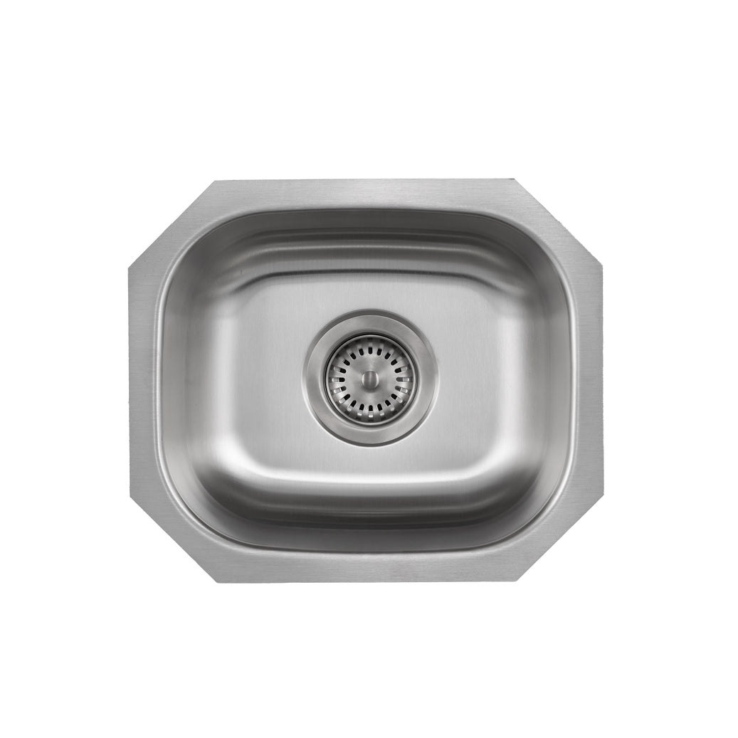 Liberty- Omaha 18 Gauge Single Bowl Undermount Bar Sink, 15x12x9 1