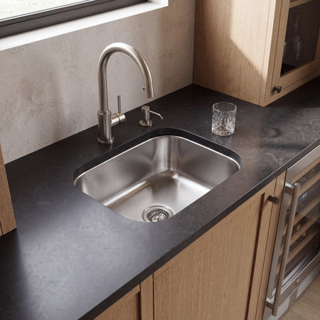 Liberty- Quincy Premium Soft Touch Brushed Finish 18 G UM bar/prep laundry or utility sink. 20 5/8 x 17 3/4 x 9 6