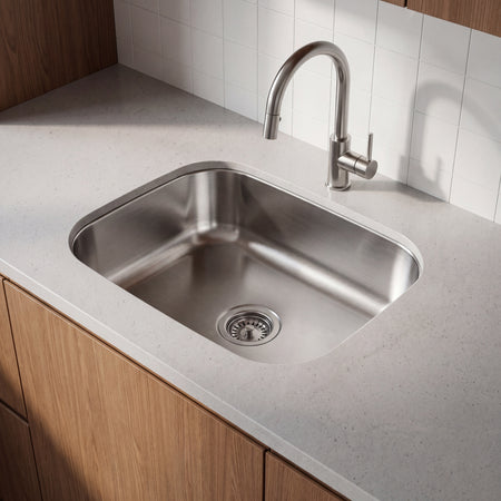 Liberty- Tulsa 23 18 Gauge Single Bowl Undermount Kitchen Sink, Radial Corners, 23x18x9 5