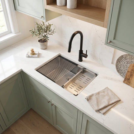 Master Chef - Armada  24" Prep Size Stainless Steel Kitchen Sink with Nanized Finish 12