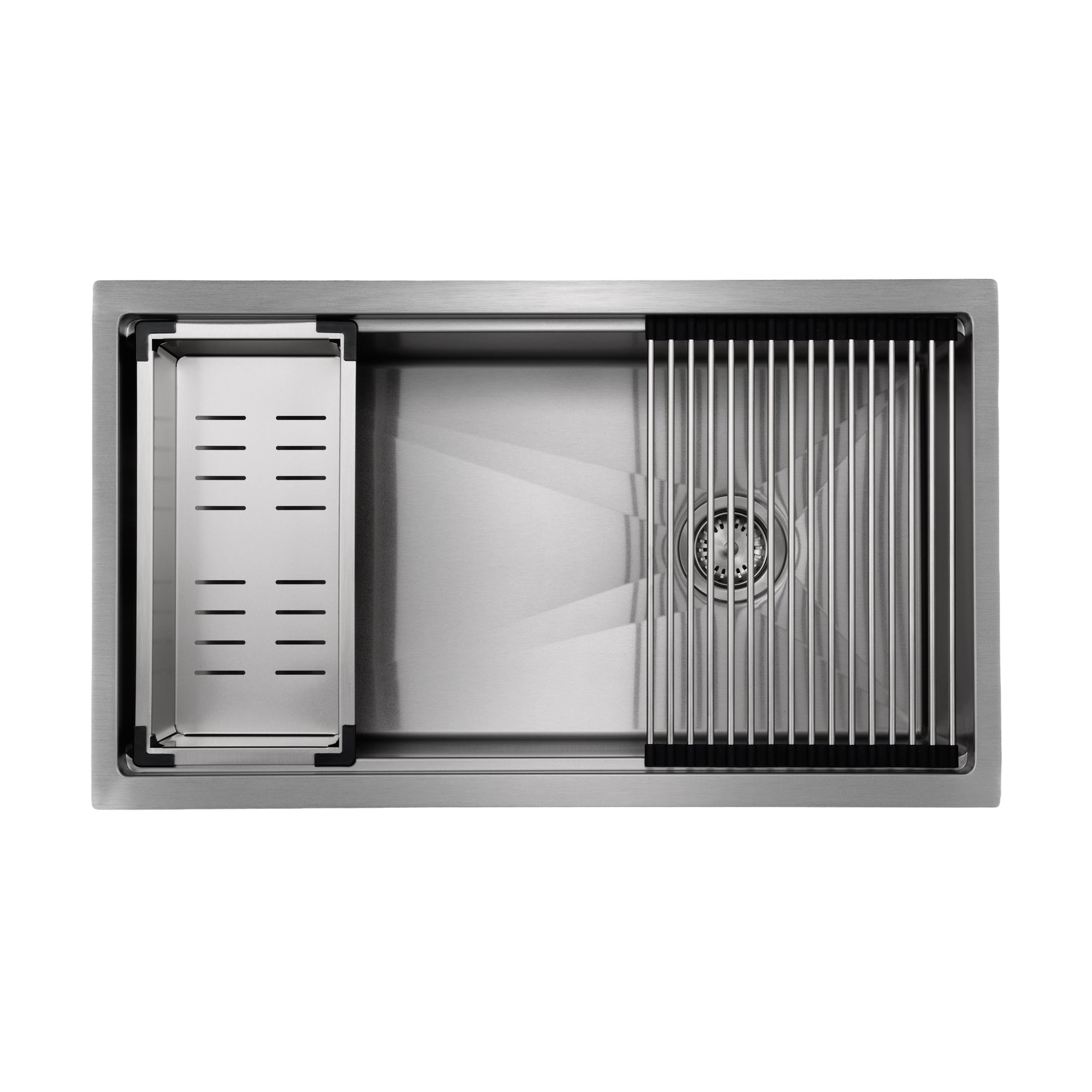 Master Chef - Armada  33" Stainless Steel-Culinary Sink w/offset Drain Antibacterial/cut Resist coated33.5x19.5x10 4