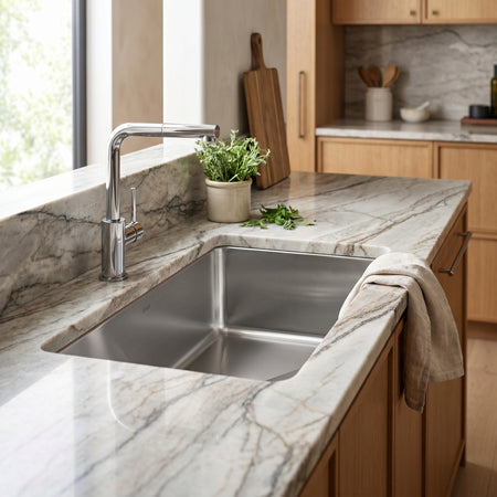 Master Chef- Bastia 27 16 Gauge Single Bowl Stainless Bar Sink, Radial Corners, 27x18x9 7