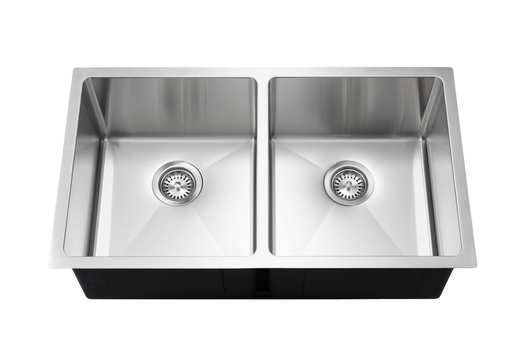 Master Chef - Bordeaux Radial  Culinary Style Stainless Steel Kitchen Sink Double/Equal Bowl UM RADIAL CORNERS 4
