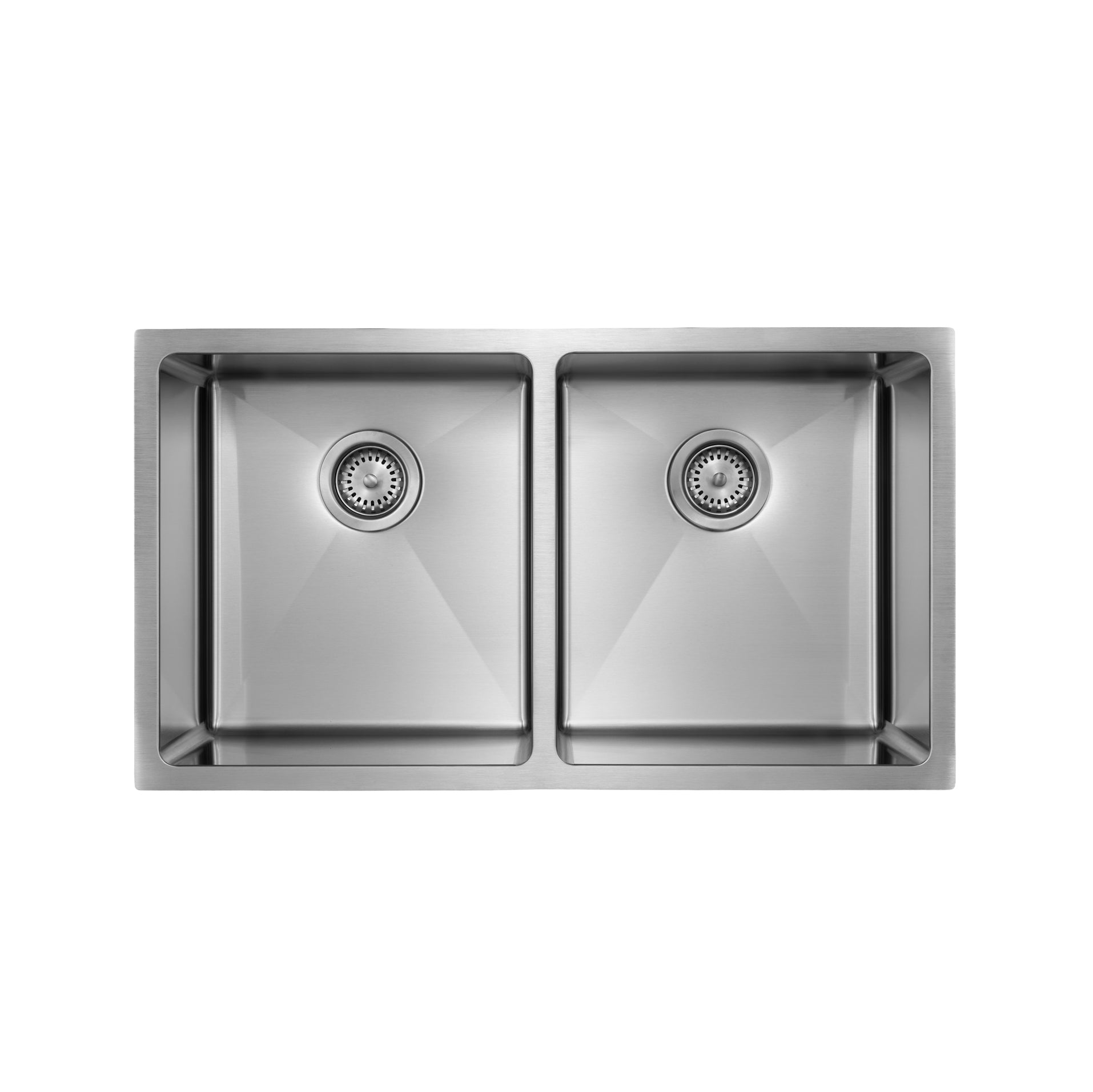 Master Chef - Bordeaux Radial  Culinary Style Stainless Steel Kitchen Sink Double/Equal Bowl UM RADIAL CORNERS 1