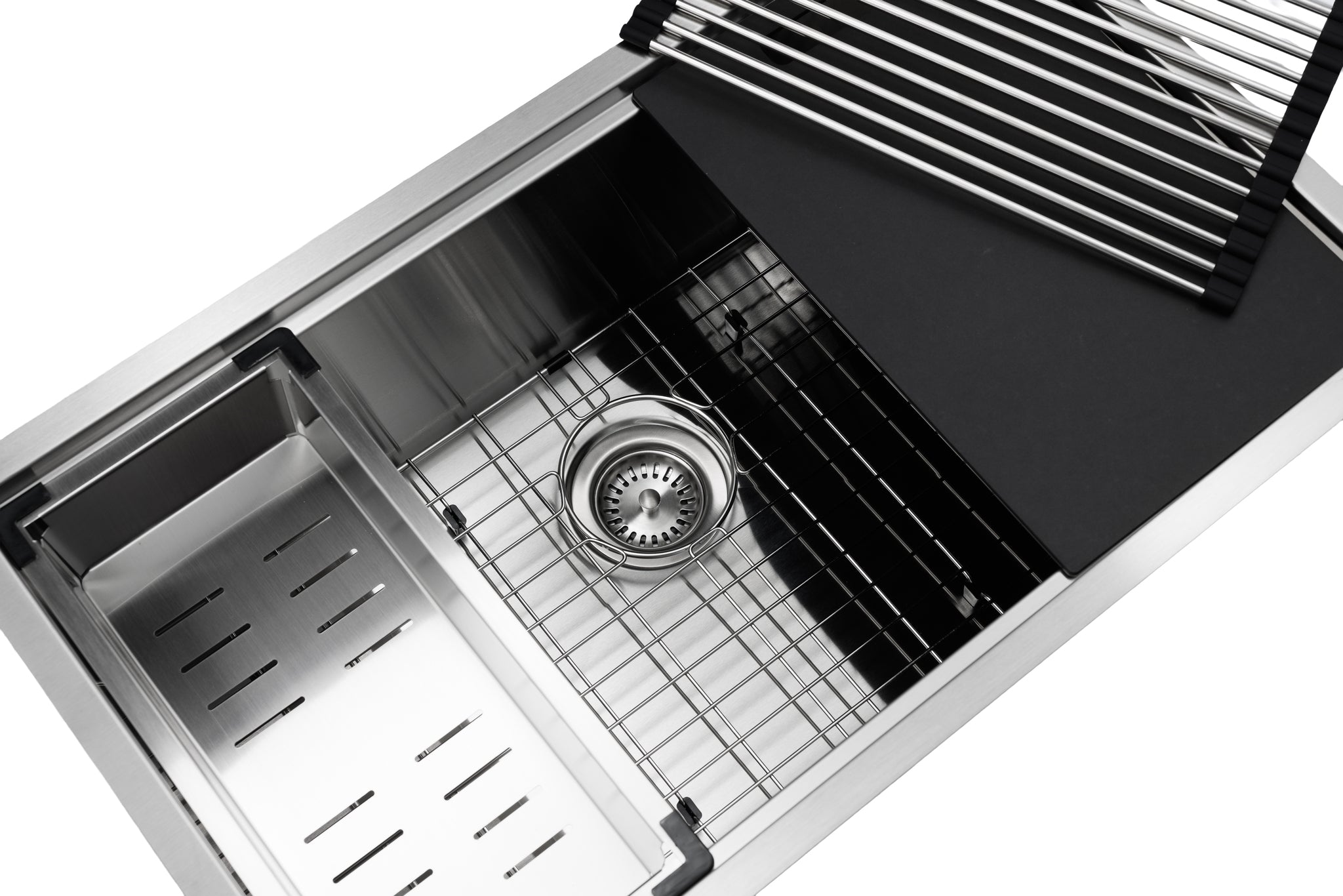 Master Chef-Dax Single Bowl Kitchen Work Station, Radial Corners, Accessories Included, 32x19x10 5