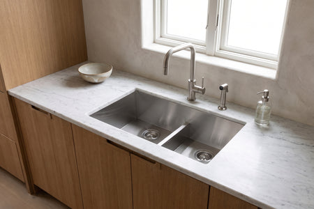  Master Chef - Orleans Half-Divide 15 G Stainless Steel Lower Divider Sink - SQUARE CORNERS 6