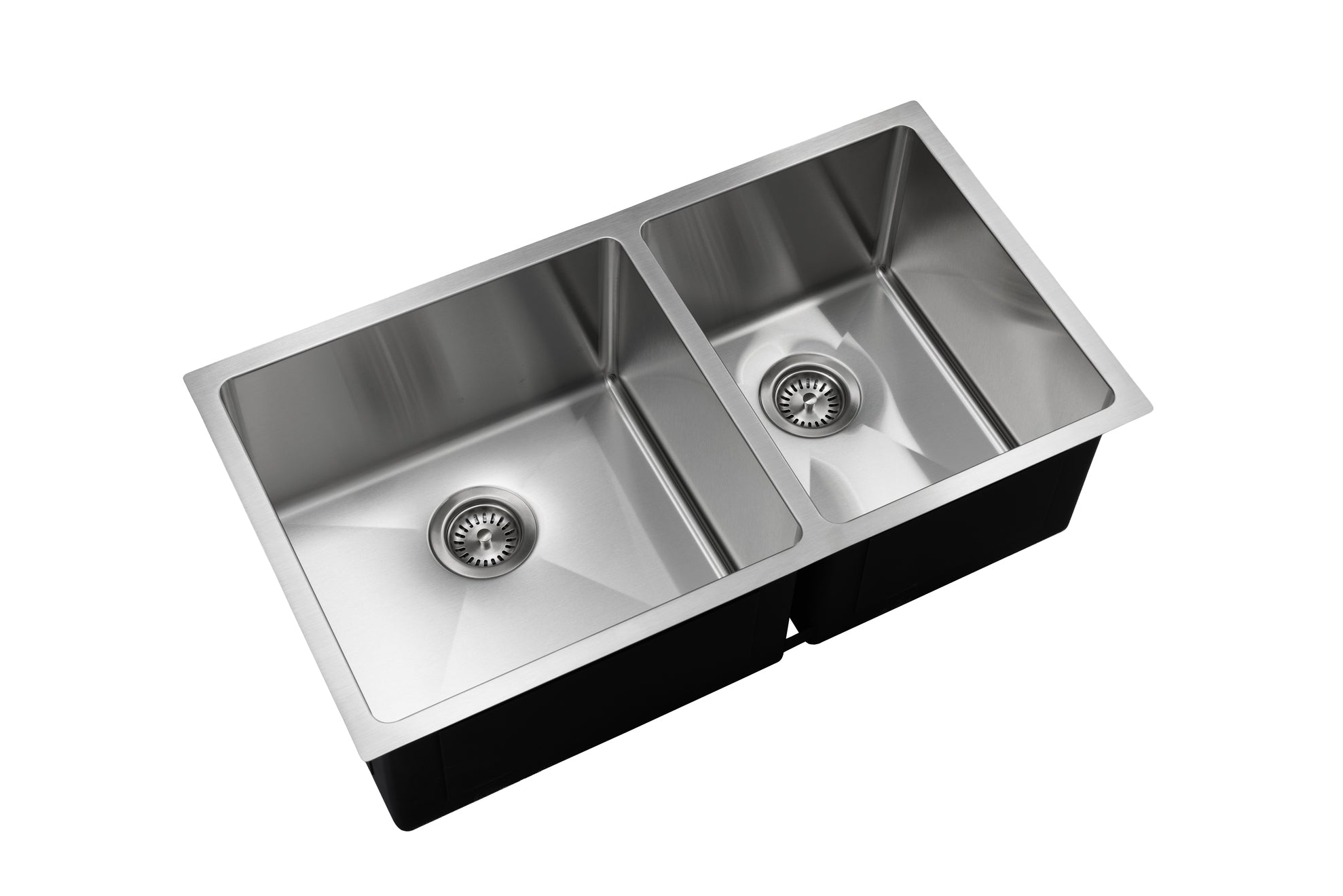 Master Chef- Orleans Premium 15 G RADIAL CORNERS Offset Stainless Steel Kitchen Sink 33x18x10 2