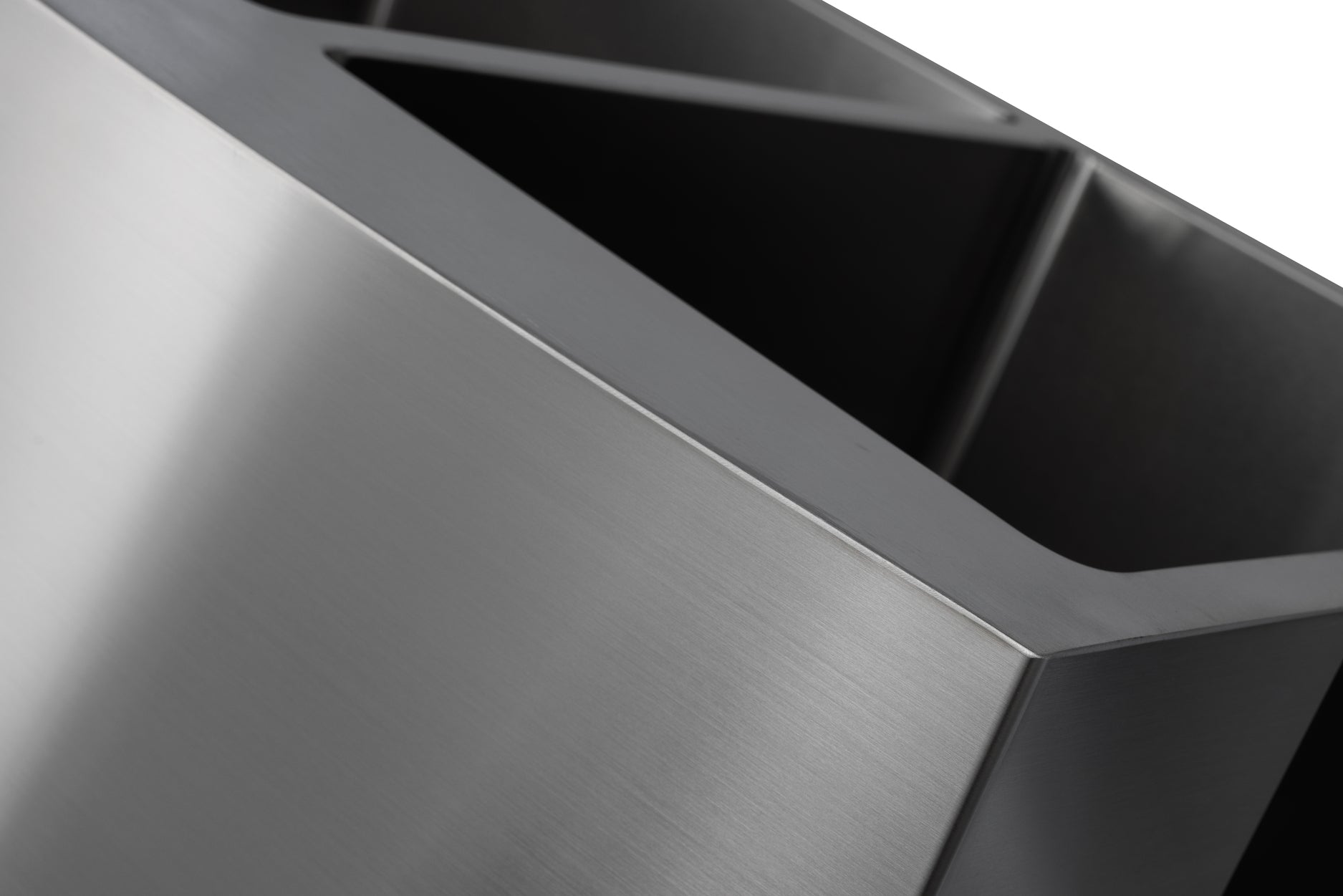 Master Chef- Toulouse Stainless Steel Apron Front Double Bowl 33x21x10 15 G SQUARE NON RADIAL CORNERS 6