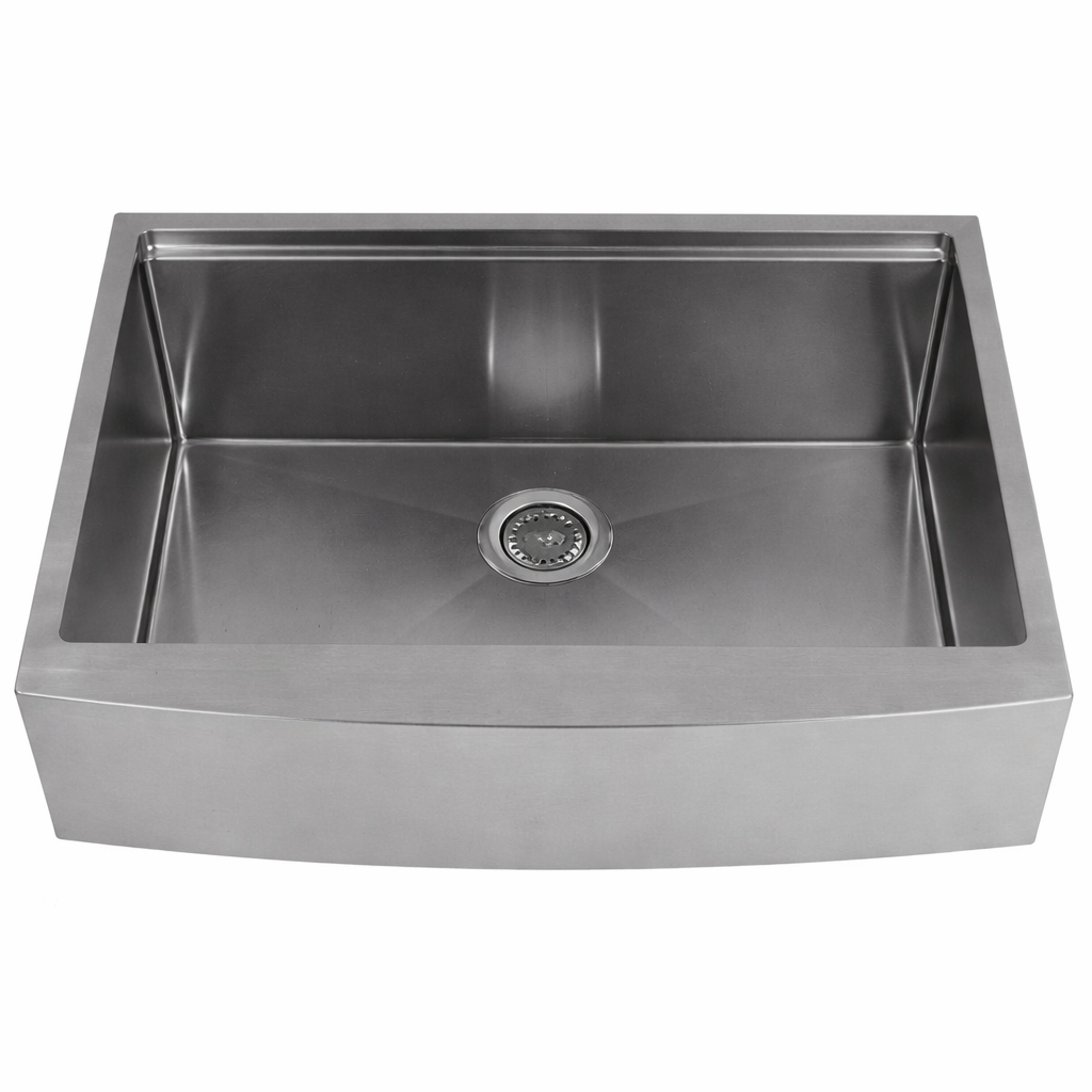 Master Chef-Verona Curved Retro 33 Single Bowl Curved 6" RETRO Apron Workstation Sink, 33x22x10 7