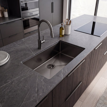 Master Chef- Versailles 32 Radial in GunMetal Black-Culinary Style Stainless Steel Radial Kitchen Sink 7