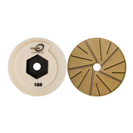 Diamax 5in to 6in Cyclone Hybrid Snail Lock Wheel 50- 3000 grit 1