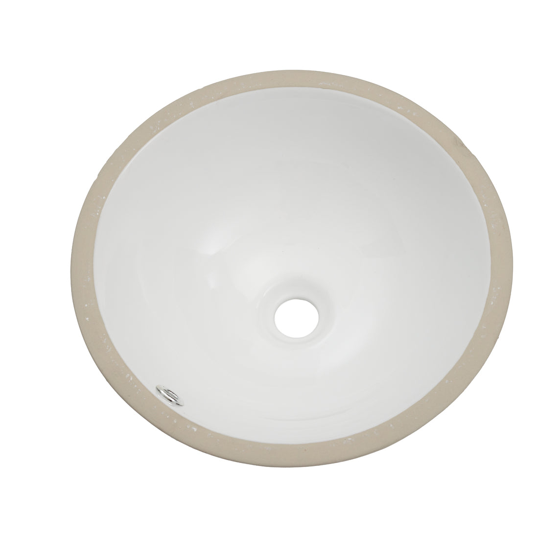 Oasis 157 White UM lavatory basin with 15.75x7.5-inch rectangular ceramic sink, shown from top view