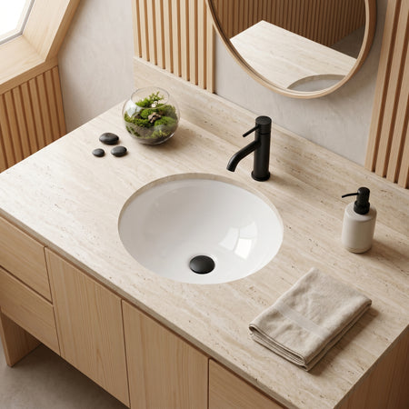 Oasis 157 white UM lavatory basin with 15.75x7.5 inch rectangular ceramic sink, smooth surface and modern design