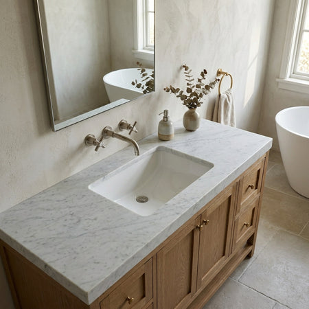 Oasis- Small Specialty Rectangular Porcelain UM White 18x11.5x6 O.D. 17x10.5 I.D. rear overflow 4